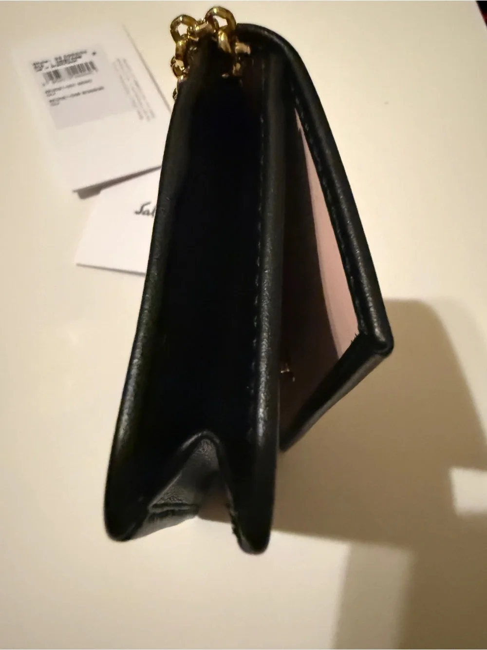 Salvatore Ferragamo Gancini Flower Card Holder Keychain Black, never used